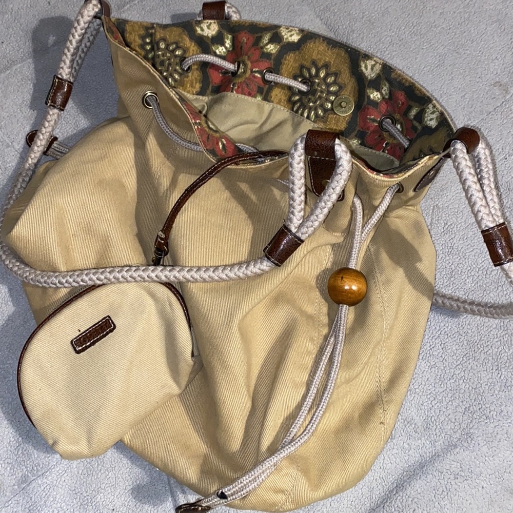 Rosetti canvas & rope shoulder bag